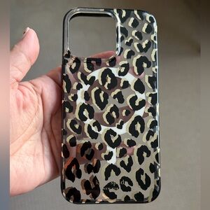 kate spade Leopard Pattern Phone Case - Black and Tan